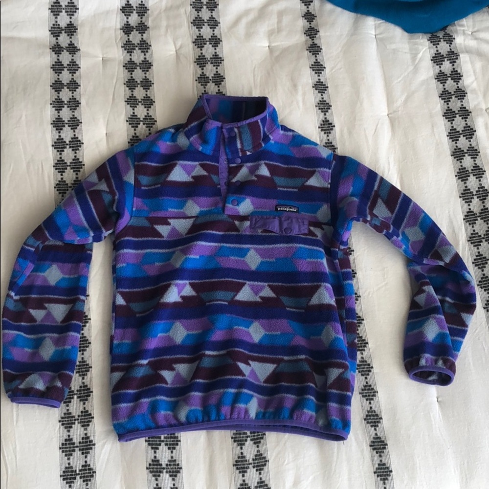Patagonia Synchilla purple/blue geometric pullover